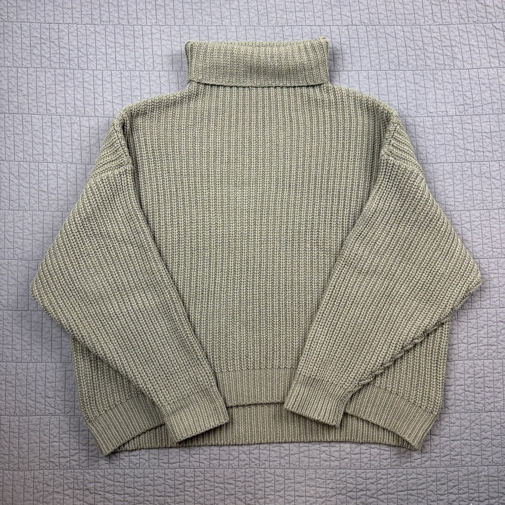 Free People Sweater Women Medium Brown Swim Too Deep Oversized Ribbed Cable Knit